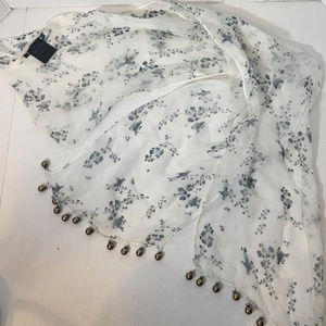 Barbara Builnitials 100% Silk Bluejay 8X60 Scarf